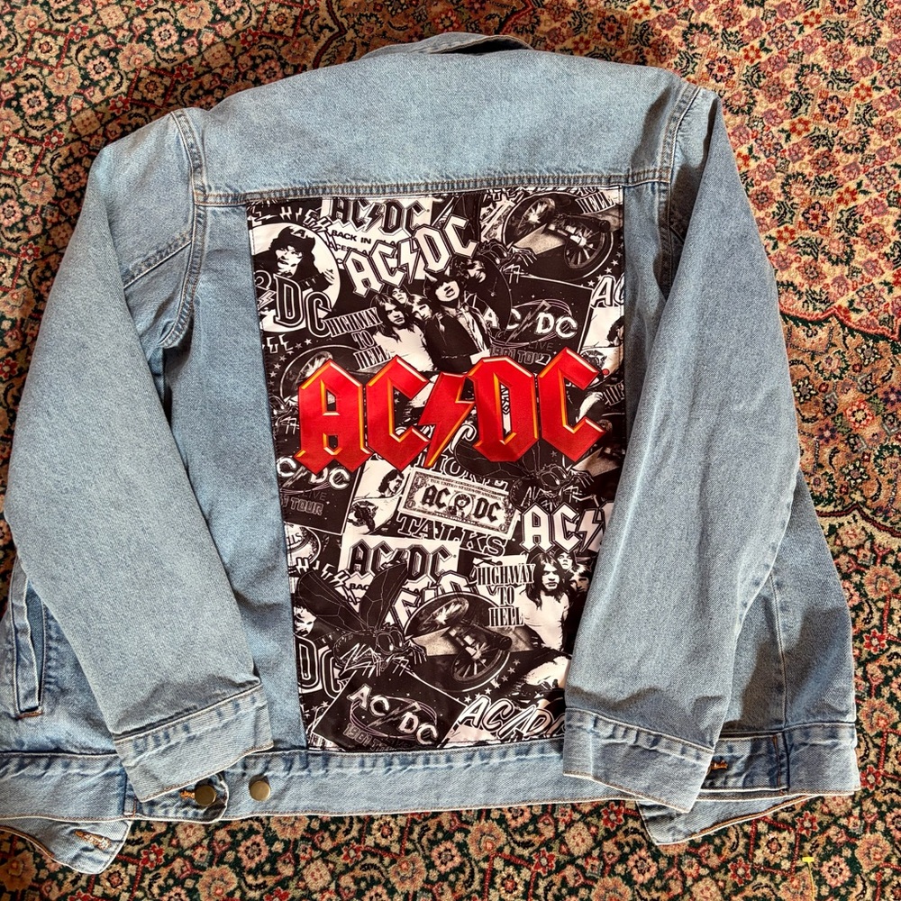 licensed AC/DC denim band jacket w graphic